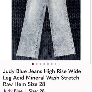 Sold out size! Judy Blue High Rise Wide Leg Jeans - Mineral Wash